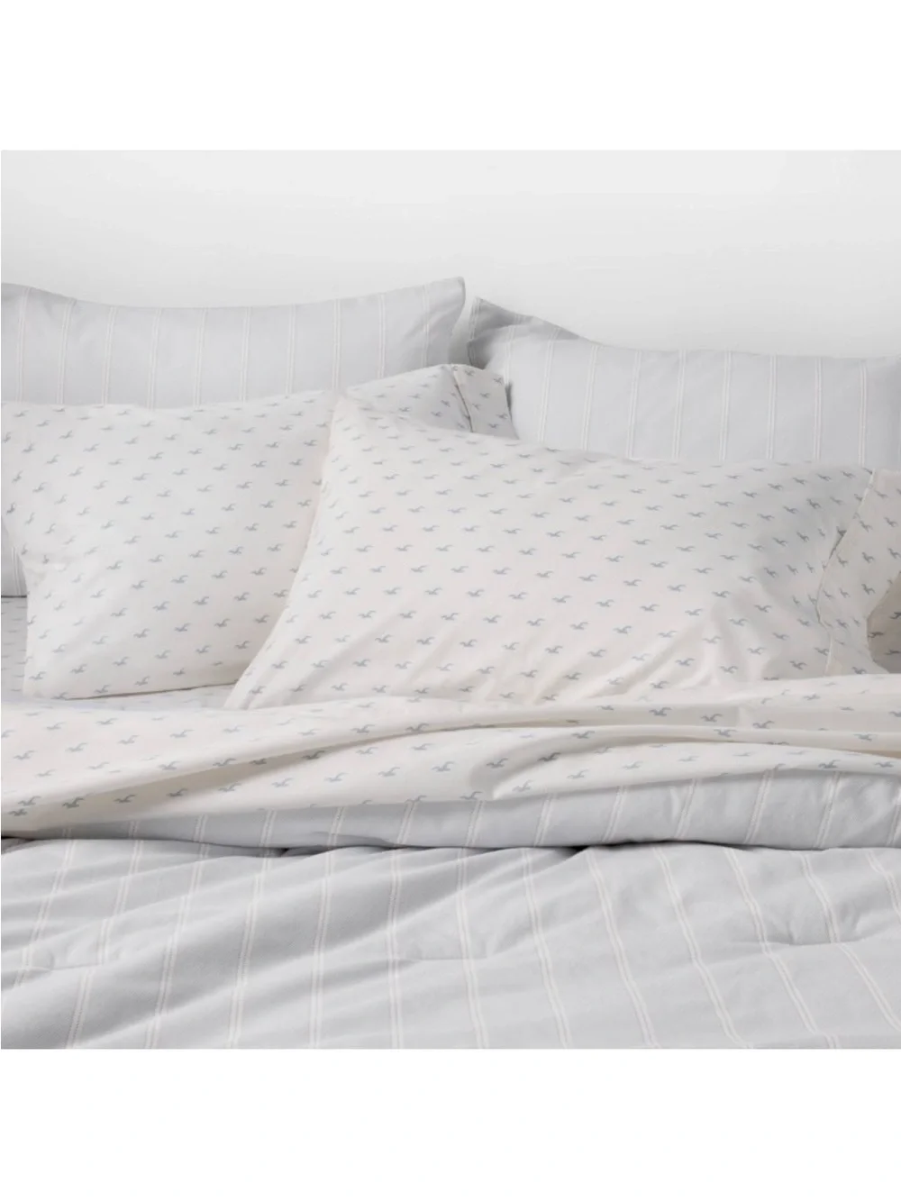 Full Percale Seagull 4pc Sheet Set w/ Pillowcases Light Blue - The Hollister